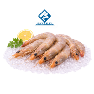 Camarón grande con cabeza